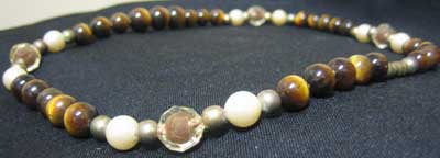 Tiger Eye Bead with Pearl