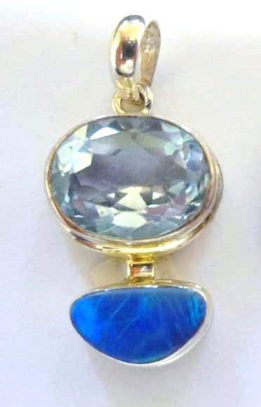 Blue Topaz with Opal