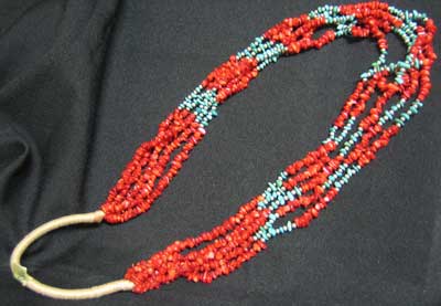 Coral & Turquoise Necklace beaded