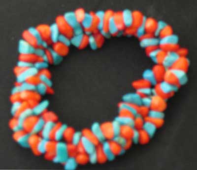 Coral and Blue Magnesite