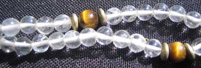 Quartz and Tigers Eye Bead Necklace