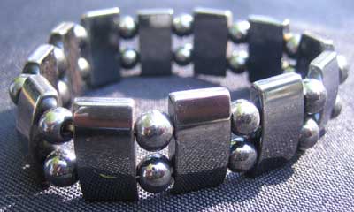Hematite bracelet square and bead design